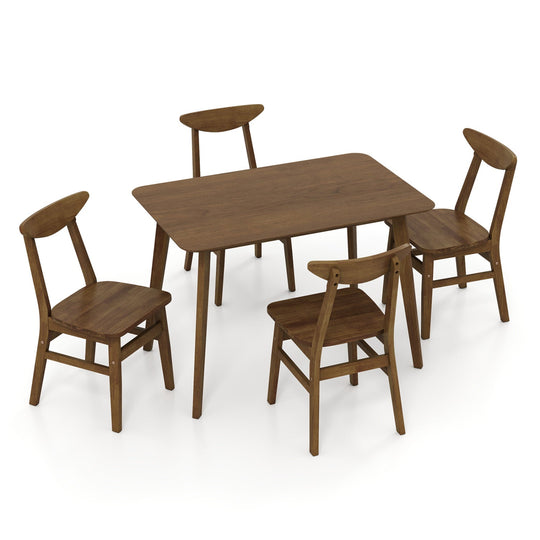 5-Piece Solid Wood Dining Table Set for Small Space