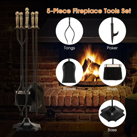 31 Inch 5 Pieces Hearth Fireplace Fire Tools Set