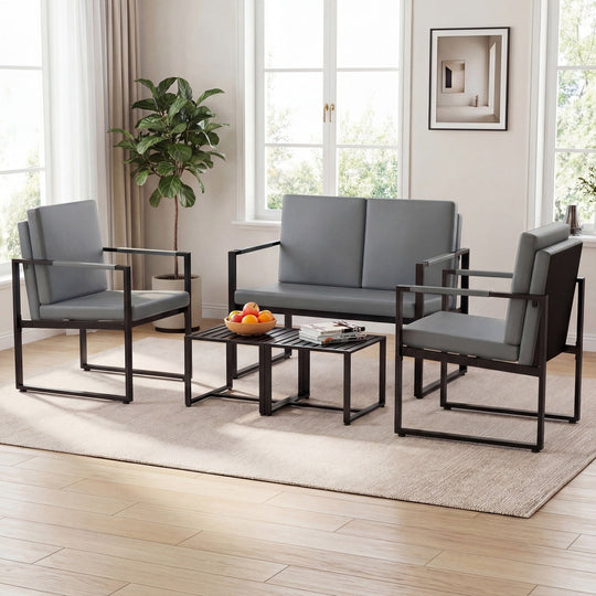 5 Pieces Living Room Set with 2 Accent Chairs and 2 Coffee Tables