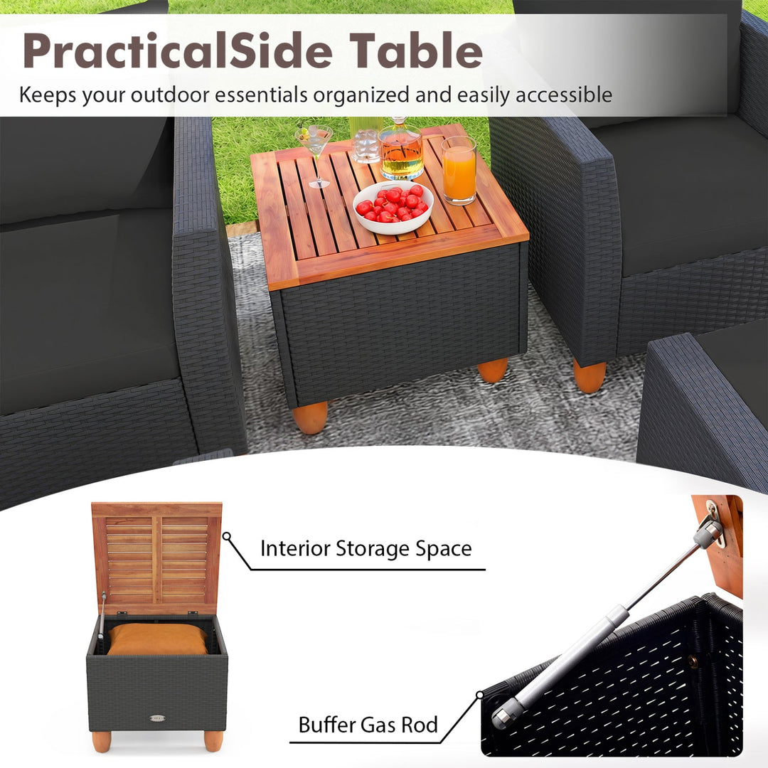 5-Piece Patio Conversation Set with Storage Table