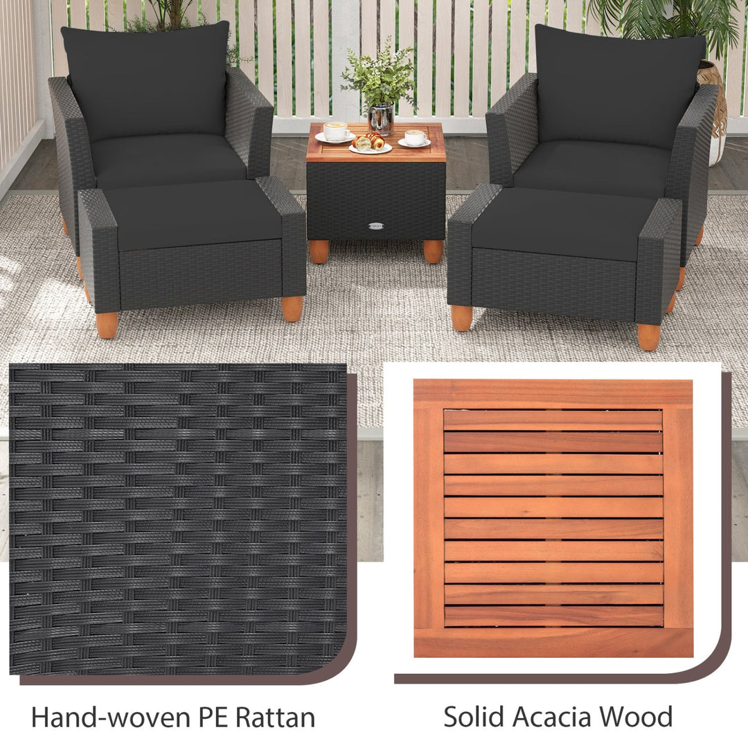 5-Piece Patio Conversation Set with Storage Table