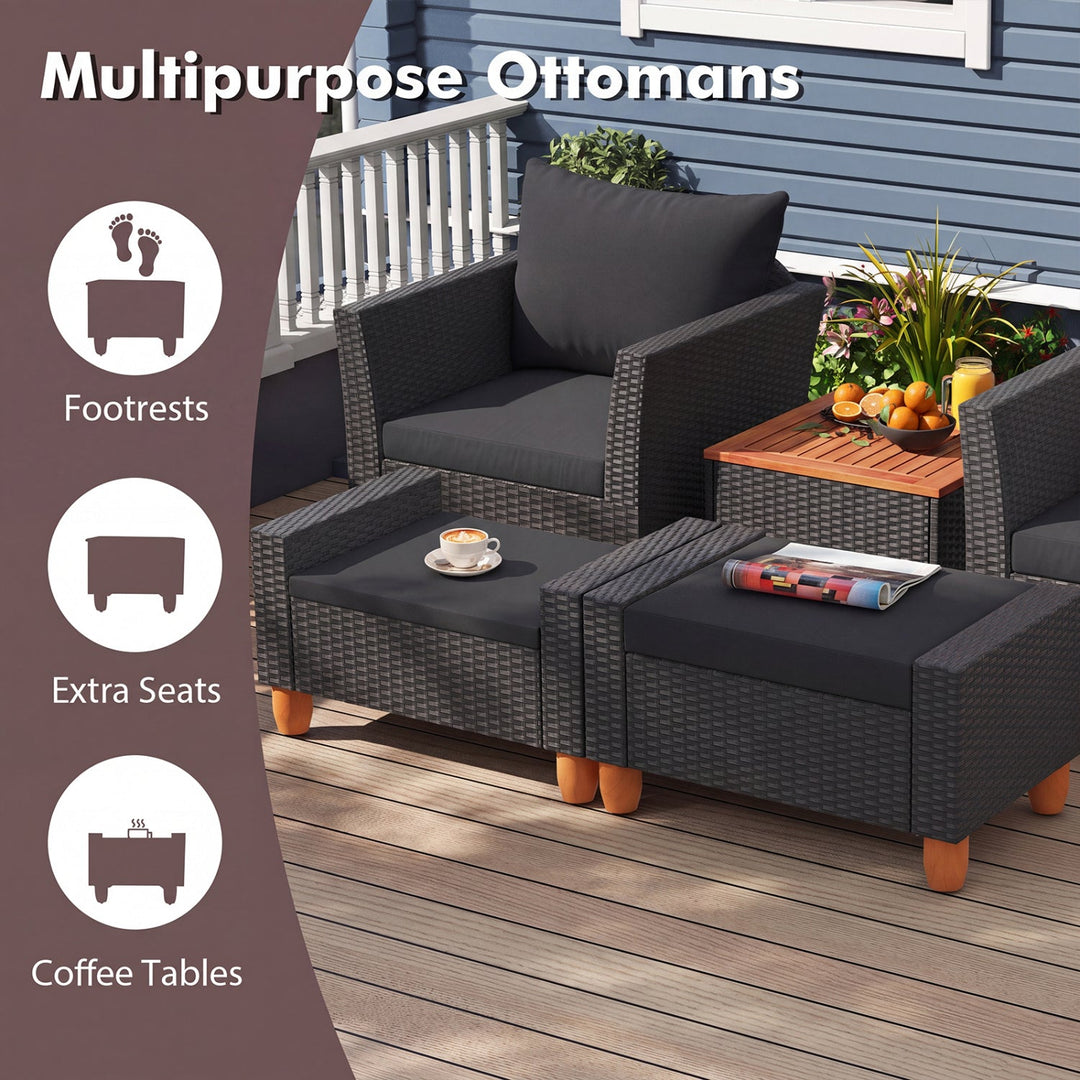 5-Piece Patio Conversation Set with Storage Table