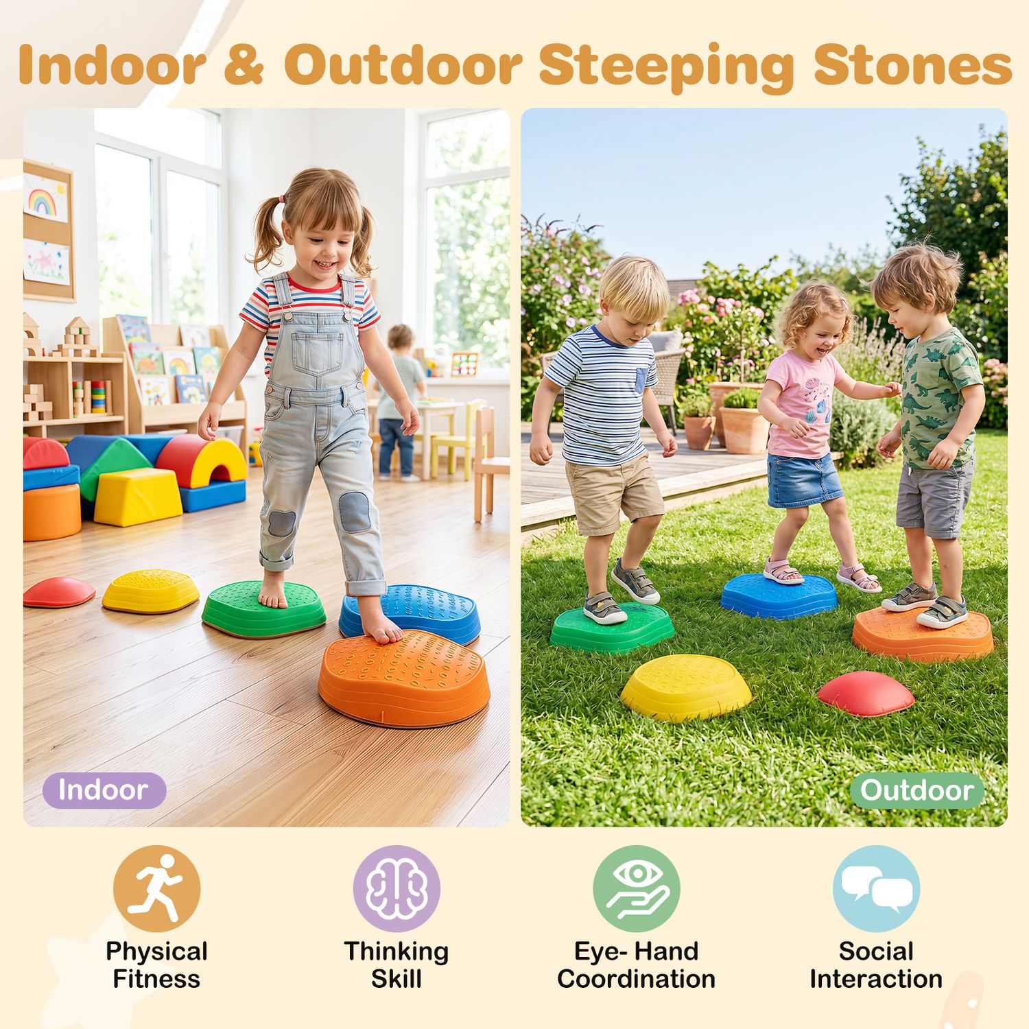 5 Pieces Stepping Stones for Kids with Cute Crab Theme – GBruno Store