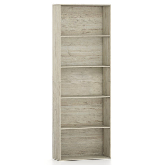 5-Tier Bookshelf Freestanding Display Shelf 67" Gray