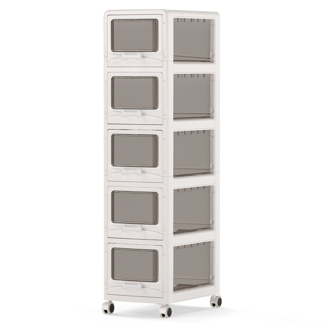 Rolling Storage Cart with Drawers and Lockable Wheels