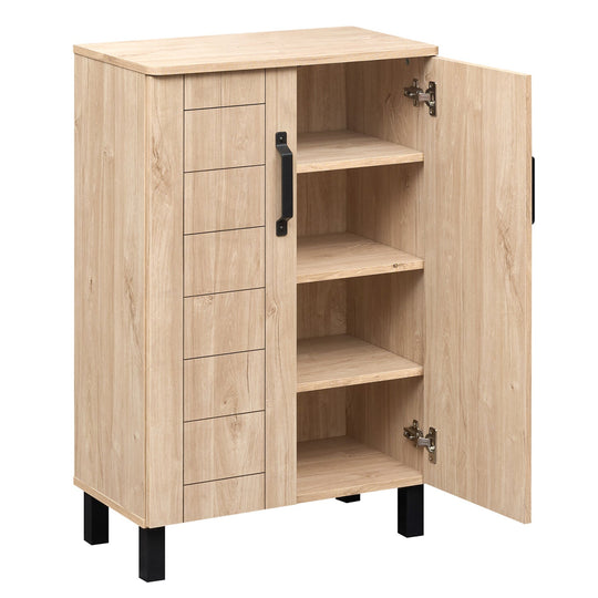 5-Tier Shoe Storage Cabinet Freestanding Wooden Shoe Rack Organizer