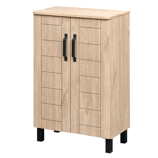 5-Tier Shoe Storage Cabinet Freestanding Wooden Shoe Rack Organizer