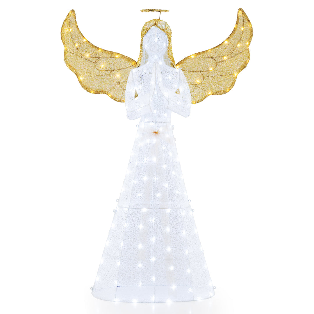5 ft Festive Pre-Lit Angel with Halo and 150 LED Lights