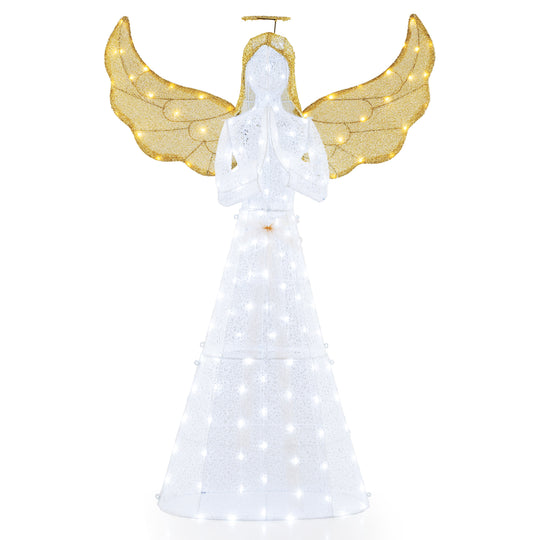 5 ft Festive Pre-Lit Angel with Halo and 150 LED Lights