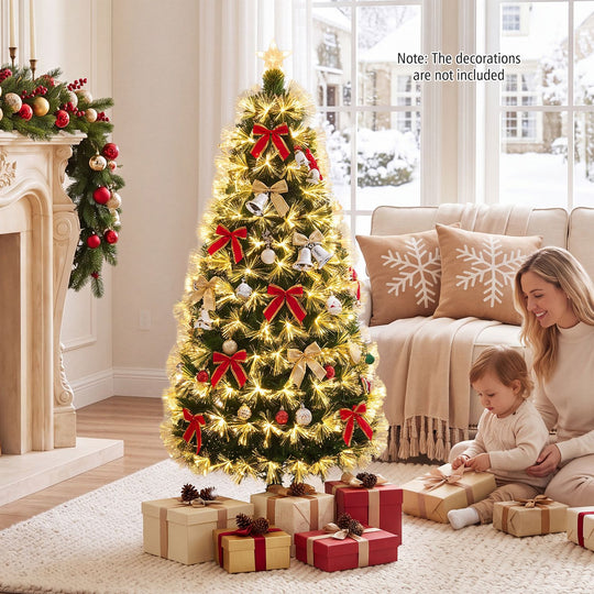 5 ft Fiber Optic Artificial Christmas Tree with Dazzling Optical Fibers-S