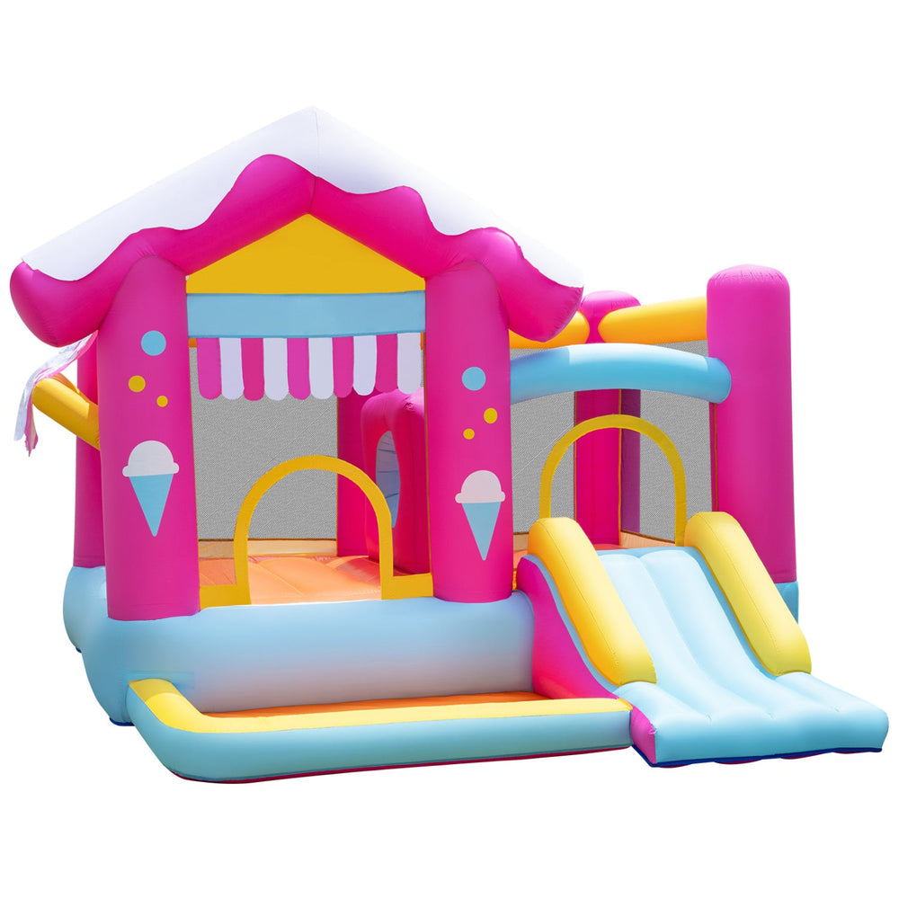 5-in-1 Inflatable Bounce House with Slide and Ball Pit
