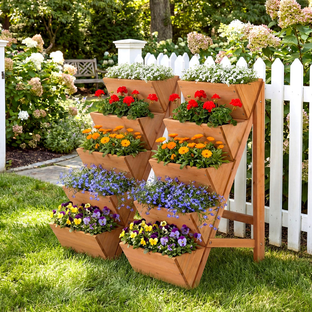5-tier Vertical Raised Garden Bed Wood Elevated Planter Box with Legs