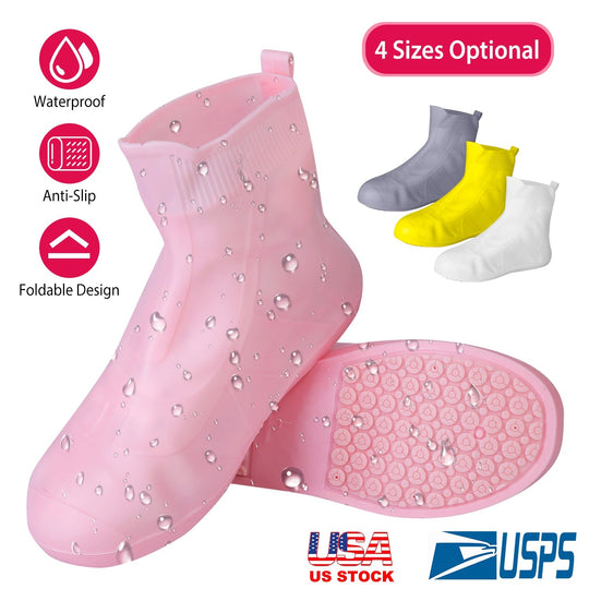 Waterproof Shoe Covers Reusable Not-Slip Rain Shoe Covers Protectors Foldable TPEÊRubber Shoe Protectors For Men Women Kids