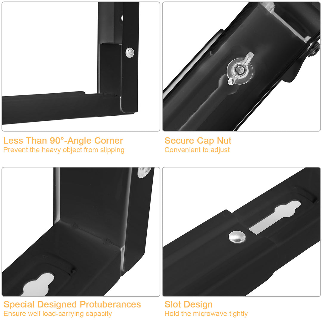 Microwave Wall Mount Bracket - Adjustable Heavy Duty Steel