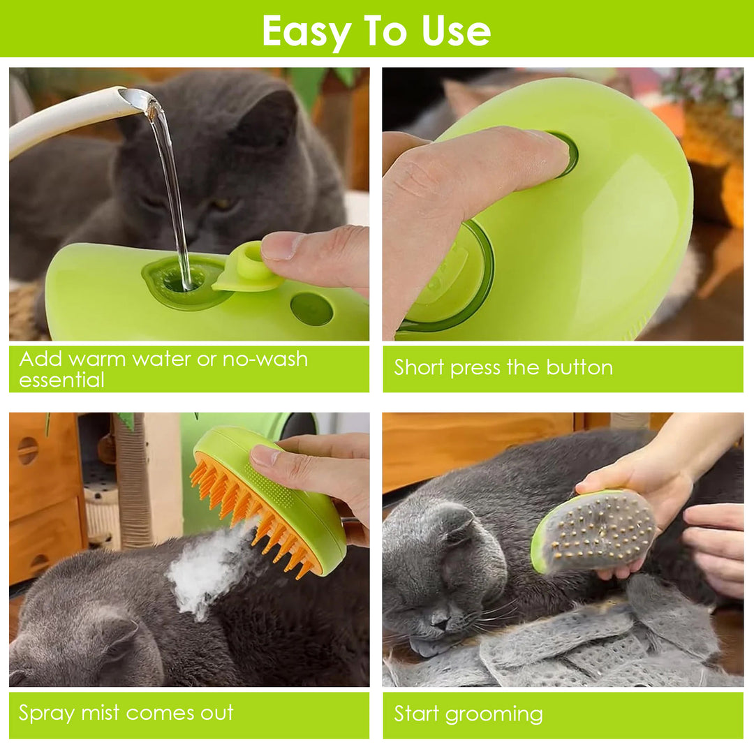 GBruno 3 In 1 Cat Grooming Steam Brush