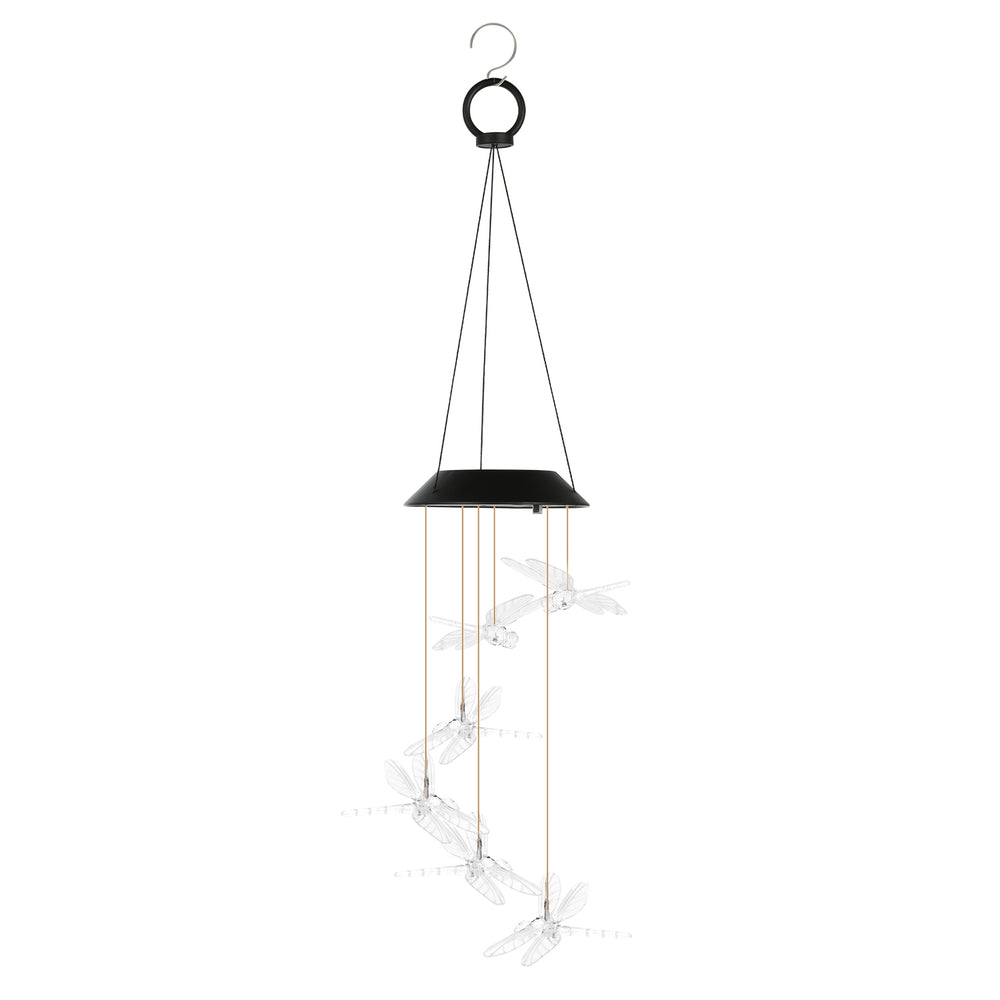2Pack Solar Dragonfly Wind Chimes 7 Color Changing Wind Chimes for Outside IPX4 Waterproof Outdoor Garden Yard Decor