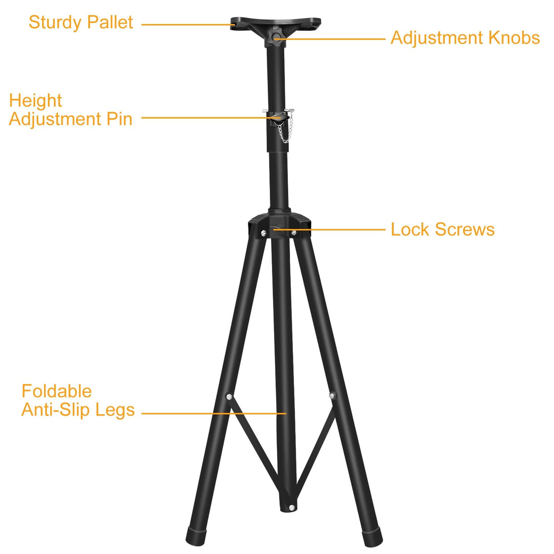 Heavy Duty PA Speaker Tripod Stand – Adjustable Height, 132 lbs Load