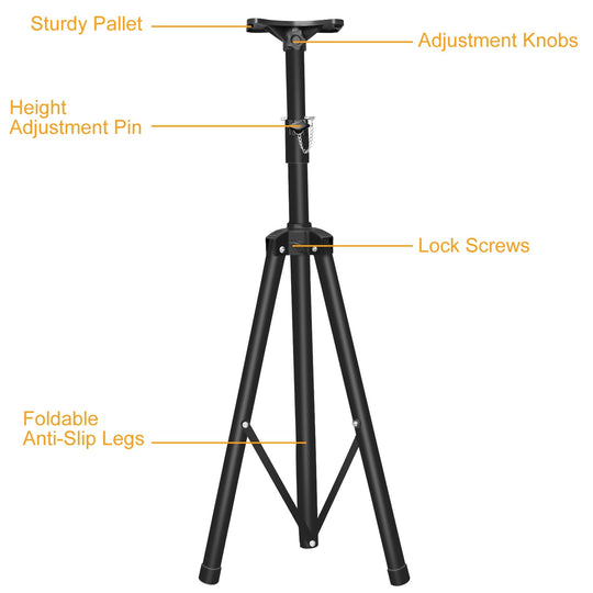 Heavy Duty PA Speaker Tripod Stand – Adjustable Height, 132 lbs Load