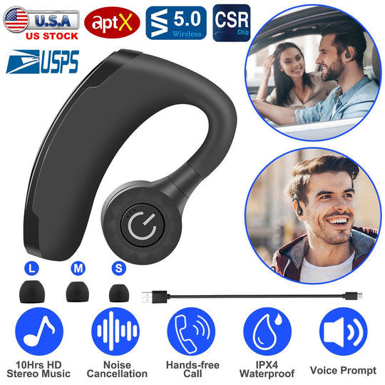 Title: Wireless V5.0 Earbuds In-Ear Earphones 10Hrs Playtime Ear Hook Earphone Waterproof HiFi Earpieces w/ Mic