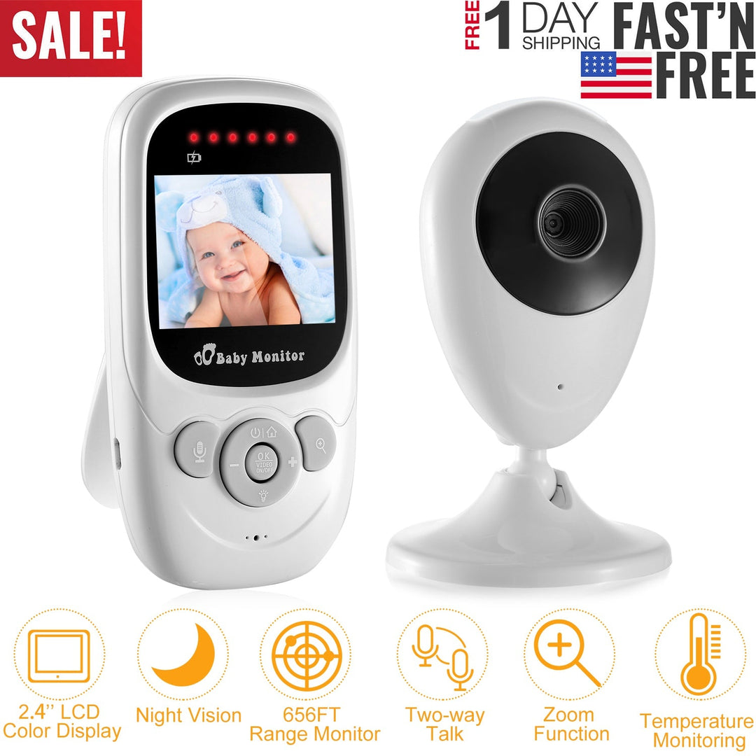 656FT Video Baby Monitor w/ Digital Camera Infrared Night Vision 2.4ÕÕ LCD Two-way Talk Zoom Function 2.4GHz Wireless Transmission Temperature Monitor