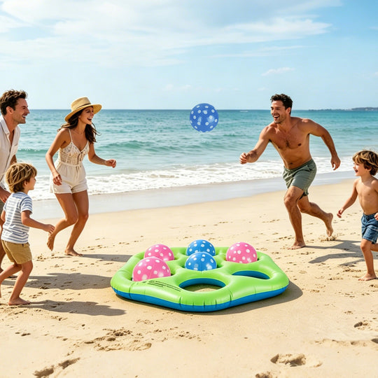 Inflatable Tic-Tac-Toe Pool Game Set with 7 Balls