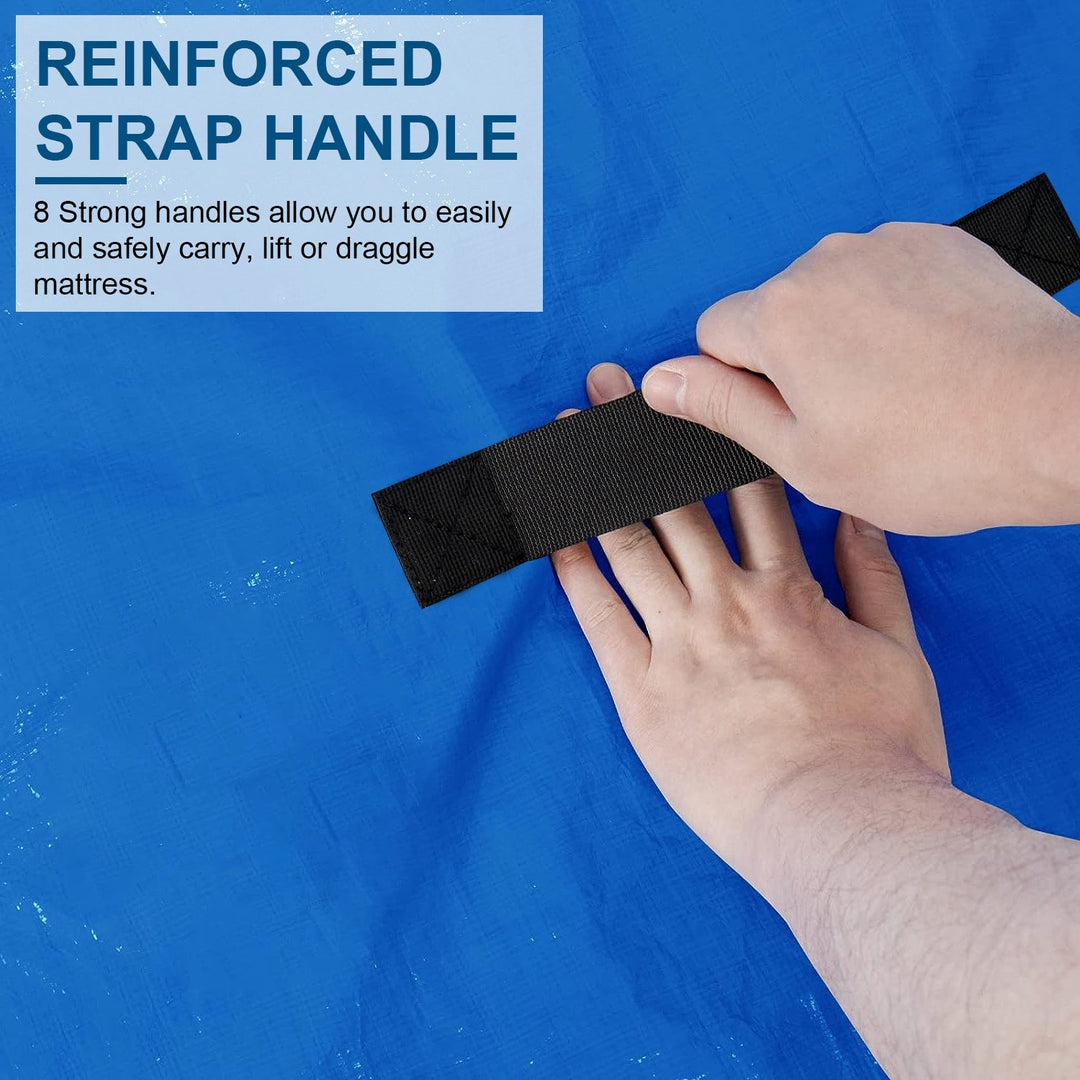 Reusable Mattress Bag for Moving Storage Waterproof Mattress Cover with Strong Wide Opening Zipper Strap Handles Mattress Protector Moving Supplies