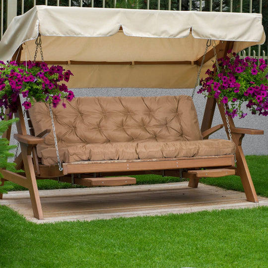 Swing Cushion 2-3 Seater Waterproof with Backrest 59x43.3in