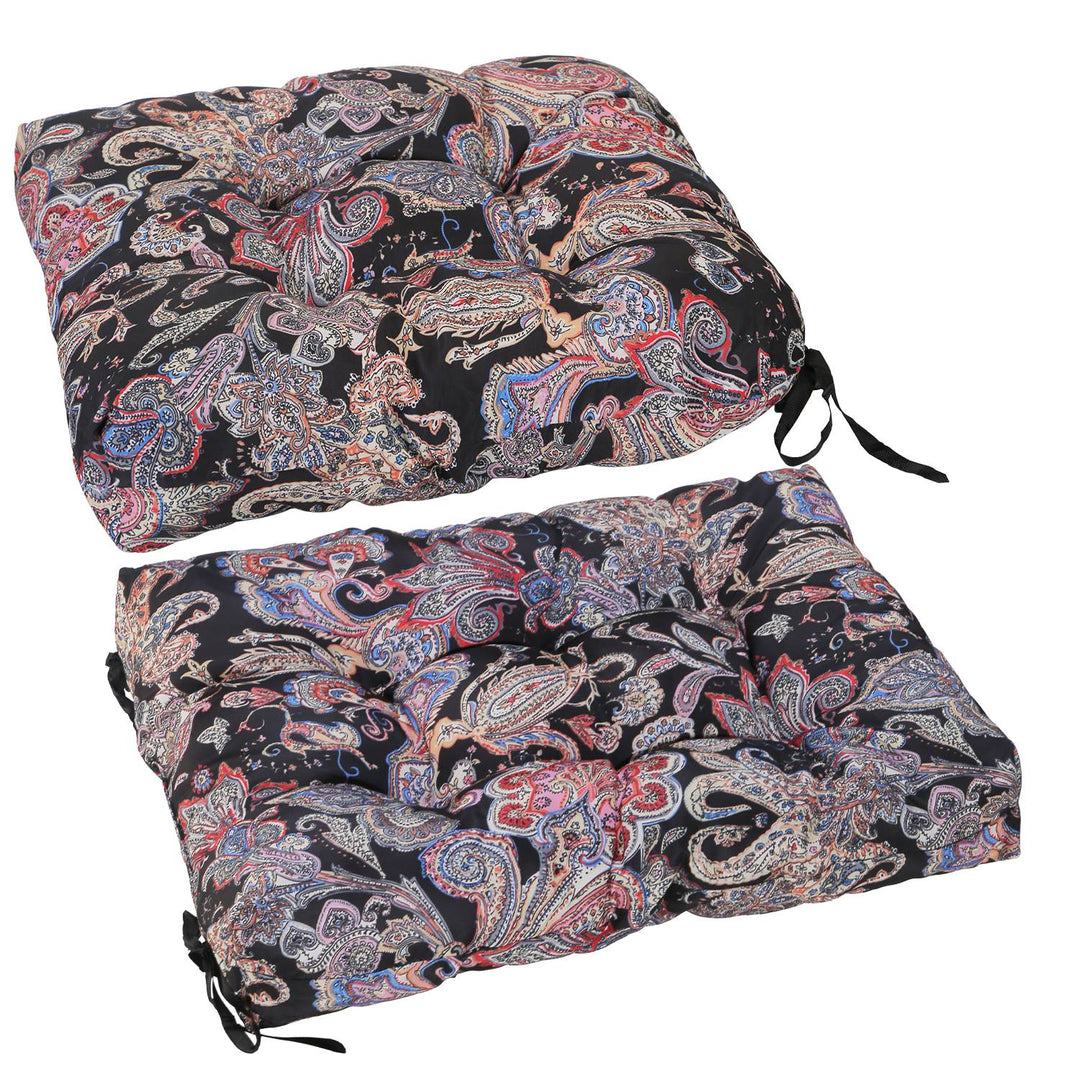 2Pcs Waterproof Rocking Chair Cushion Upper And Lower Back And Seat Sets with Non-Slip Ties Oxford Cloth Surface Polyester Filling Comfortable for Ind