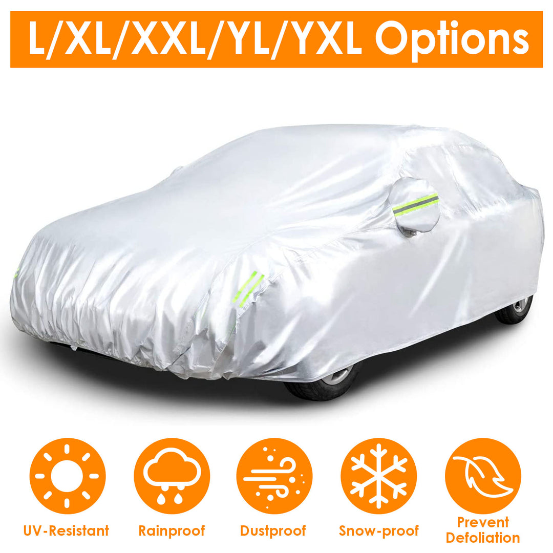 Waterproof Car Cover with UV Protection and Reflective Strips