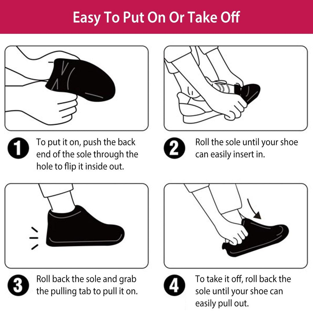 Waterproof Shoe Covers Reusable Not-Slip Rain Shoe Covers Protectors Foldable TPEÊRubber Shoe Protectors For Men Women Kids