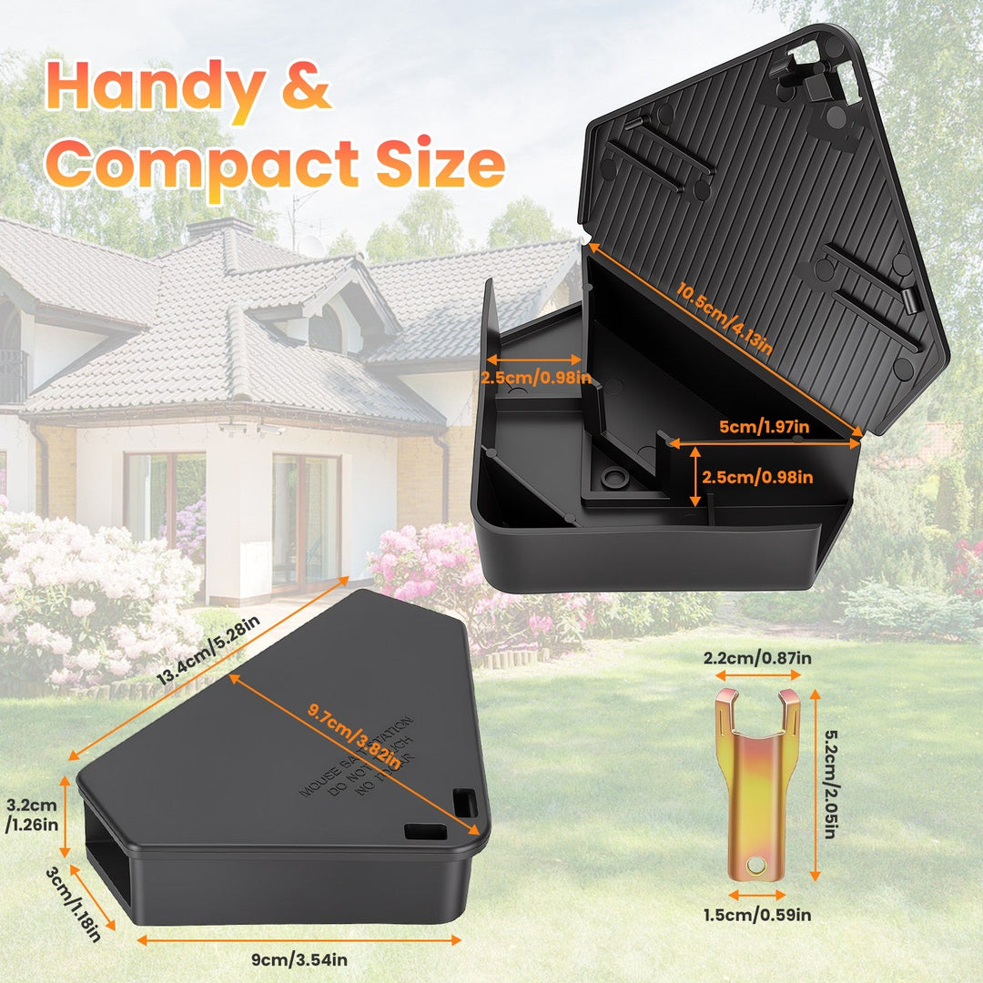 Mouse Bait Station 6-Pack with Keys - Tamper Resistant