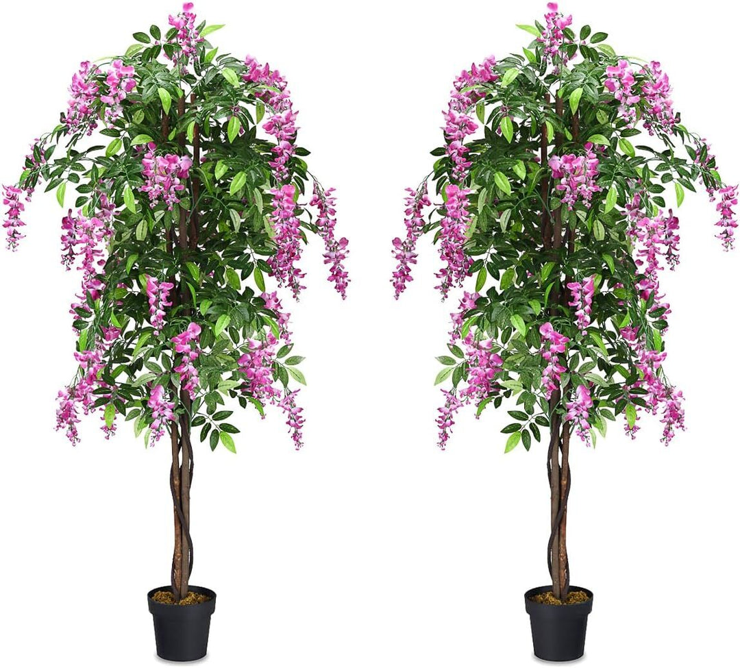 6-Feet Artificial Wisteria Silk Indoor-Outdoor Tree