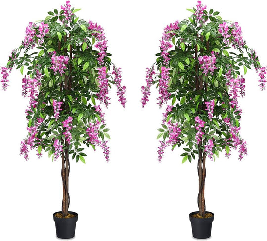 6-Feet Artificial Wisteria Silk Indoor-Outdoor Tree