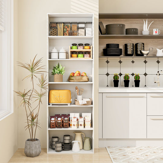6-Tier Bookcase with 6 Open Shelves and Anti-Toppling Kits