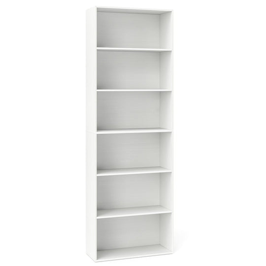 6-Tier Bookcase with 6 Open Shelves and Anti-Toppling Kits