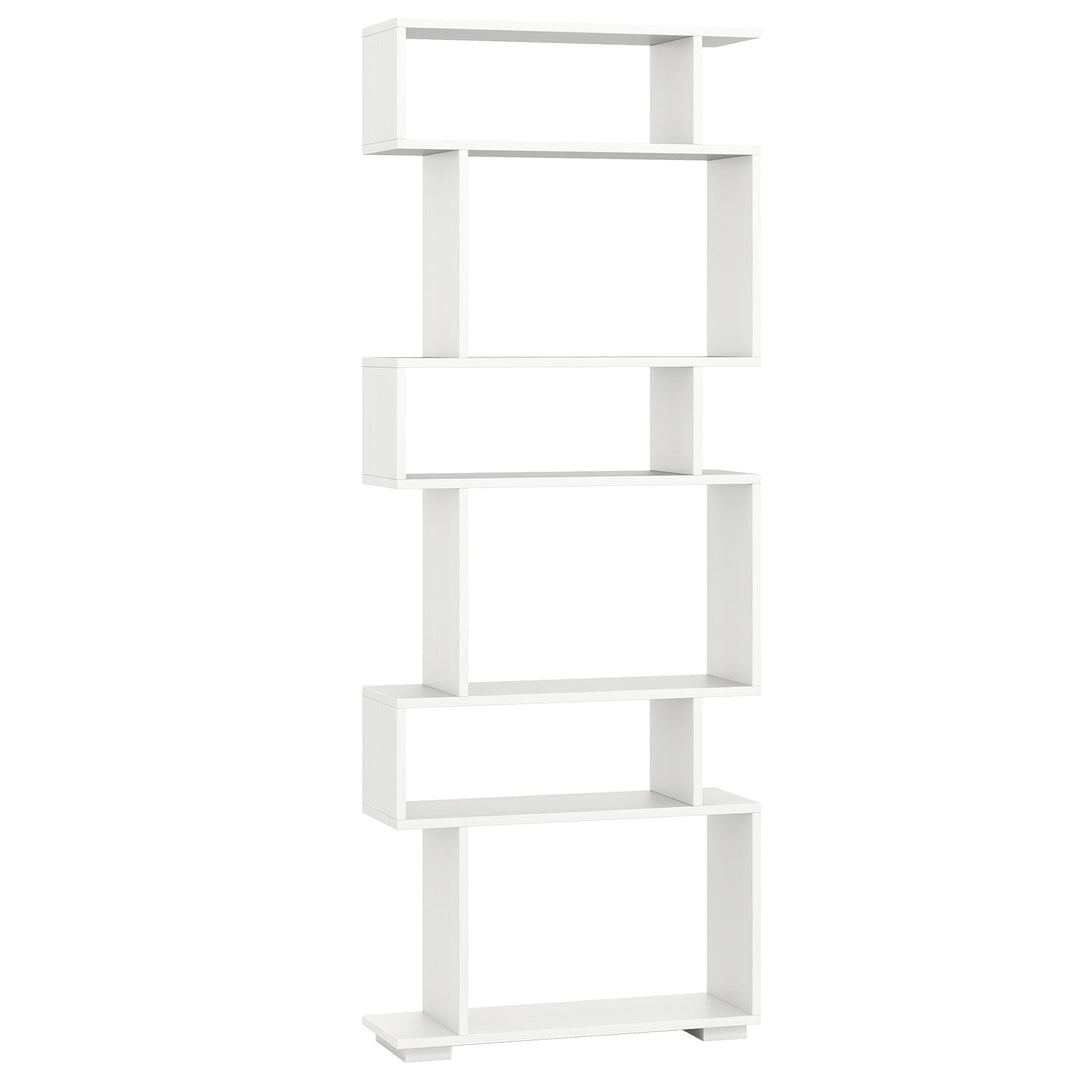 6-Tier Geometric Bookshelf with 2 Anti-Tipping Kits for Home Office