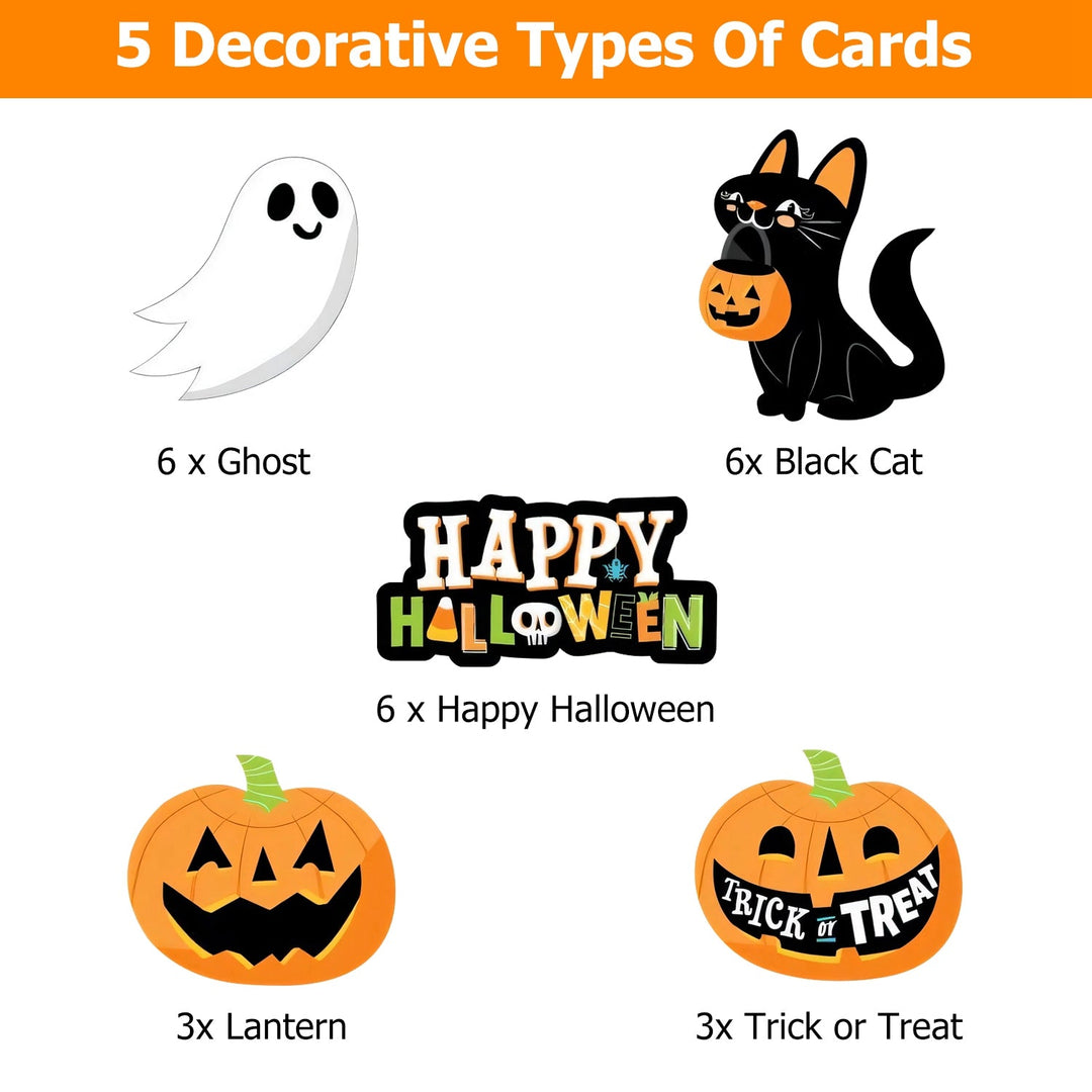 25Pcs Halloween Party Striped Decorative Straws Disposable Drinking Straws Paper Straw Decor Happy Halloween Ghost Lantern Black Cat Halloween Party S