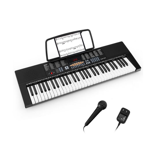61-Key Electronic Keyboard Piano with 3 Teaching Modes  LED Display and Dual Keyboard