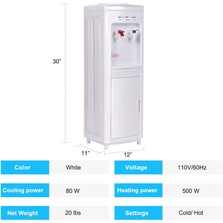 5-Gallon Hot & Cold Water Dispenser with Child Safety Lock