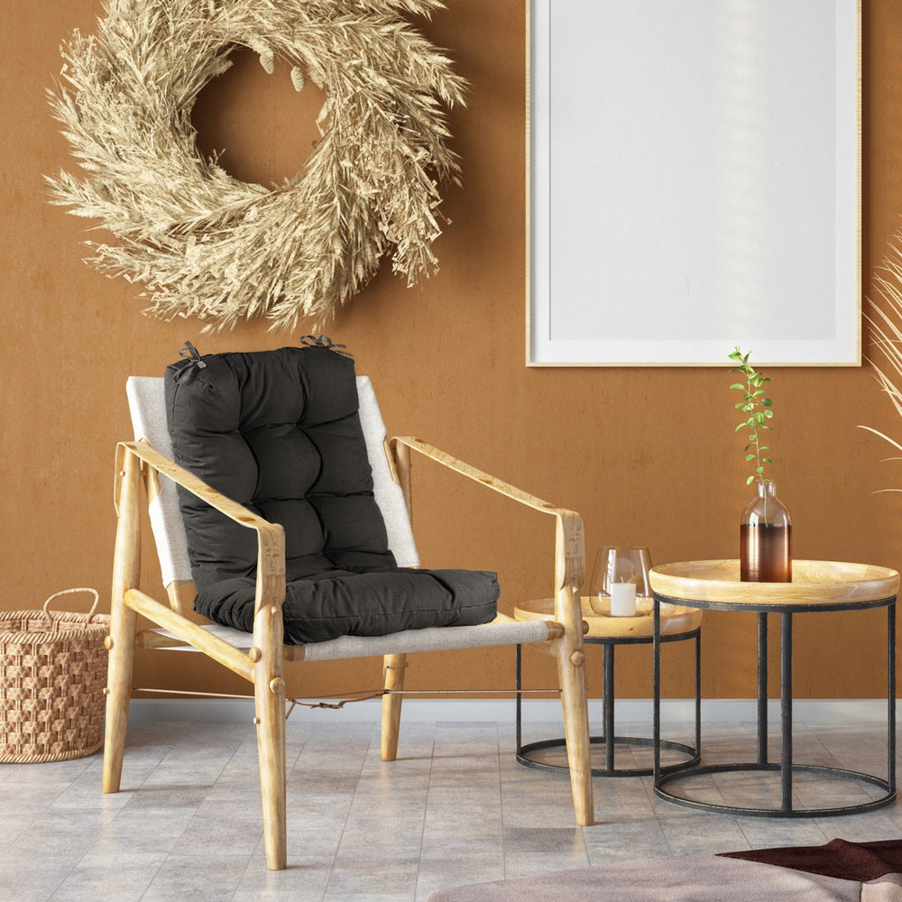 2Pcs Waterproof Rocking Chair Cushion Upper And Lower Back And Seat Sets with Non-Slip Ties Oxford Cloth Surface Polyester Filling Comfortable for Ind