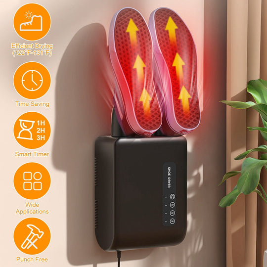 Portable Shoe Dryer Boot Shoe Warmer Deodorizer with 3 Timer Settings for Wet Boots Gloves Hats Garments 122 -131