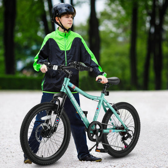 Forbidden to Sell on Temu 20 Inch Kids Mountain Bike, 7-Speed Boys Girls Bicycle with Front Suspension, Disc & V-Brake, 