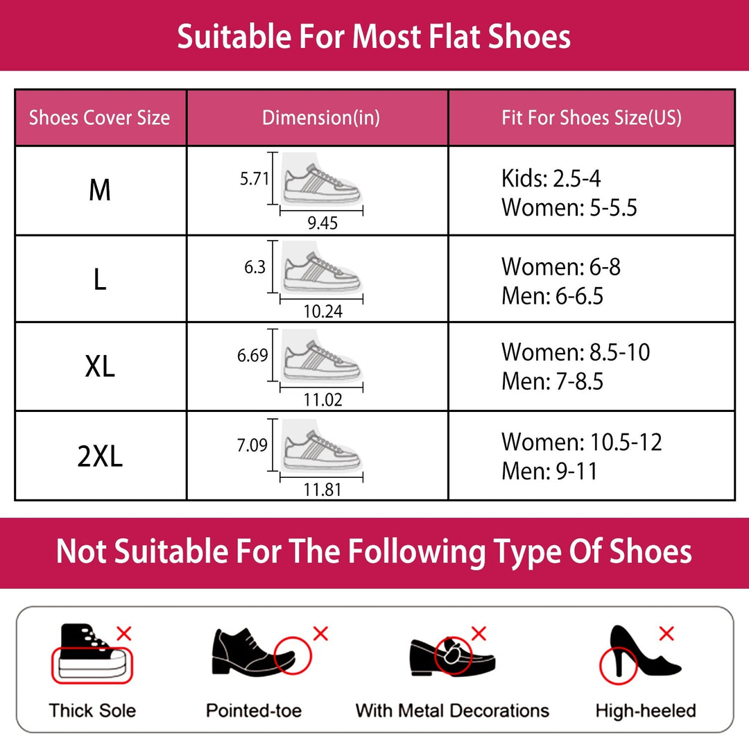 Waterproof Shoe Covers Reusable Not-Slip Rain Shoe Covers Protectors Foldable TPEÊRubber Shoe Protectors For Men Women Kids