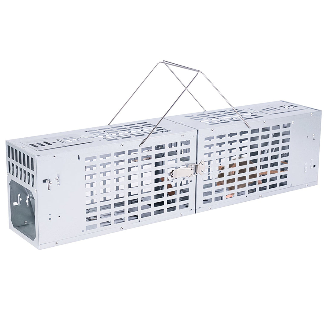 Double Door Humane Live Mouse Trap With One-Way Door Design Reusable Metal Rat Rodent Cage Continuous Capture Mouse Trap For Indoor Outdoor Use Catch