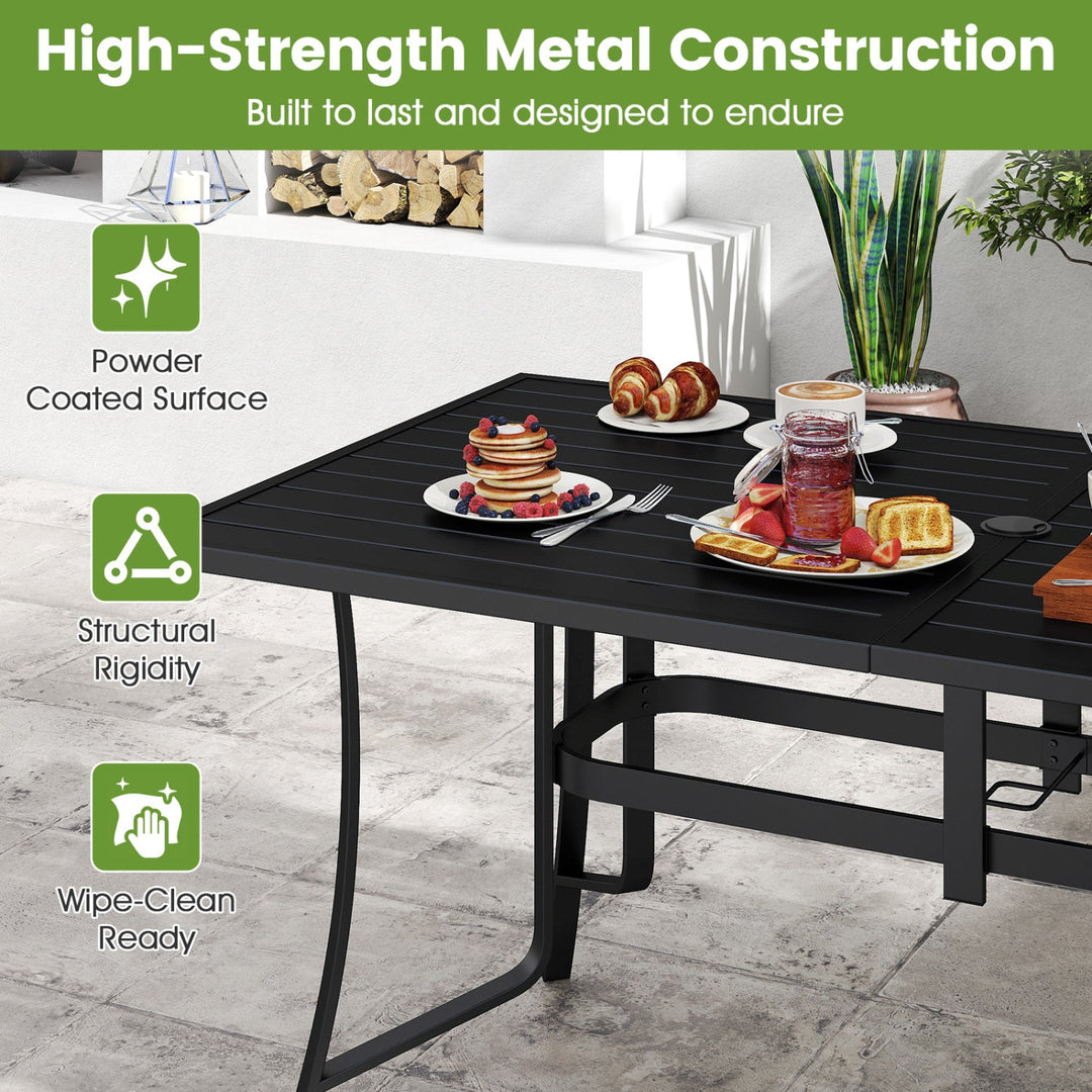 63" x 33" Rectangle Metal Patio Dining Table for 6