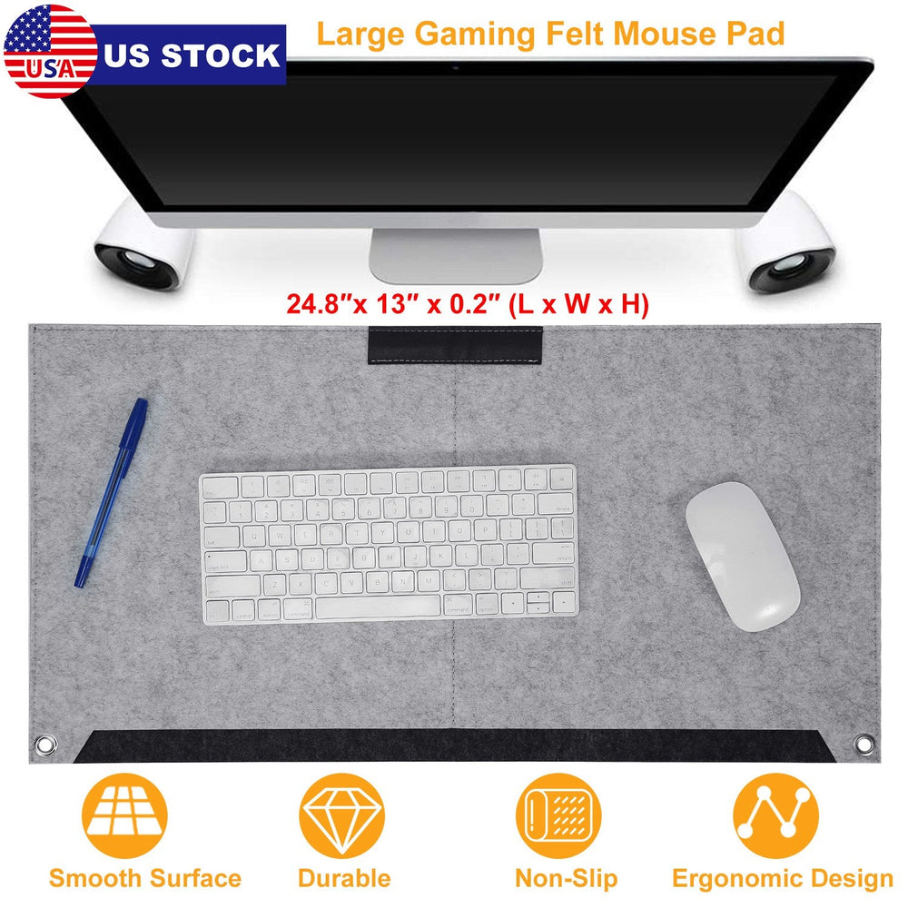 Extended Gaming Mouse Pad Soft Felts Table Mouse Pads Non-Slip & Dust-Proof Desk Pad Anti-Scratch Desk Pad Keyboard Mat (24.8 x 13 x 0.2in) for Work &