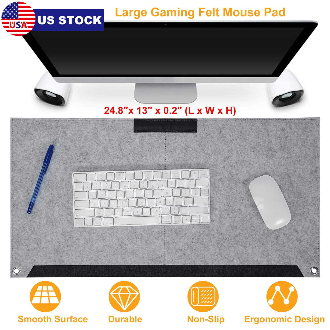 Extended Gaming Mouse Pad Soft Felts Table Mouse Pads Non-Slip & Dust-Proof Desk Pad Anti-Scratch Desk Pad Keyboard Mat (24.8 x 13 x 0.2in) for Work &