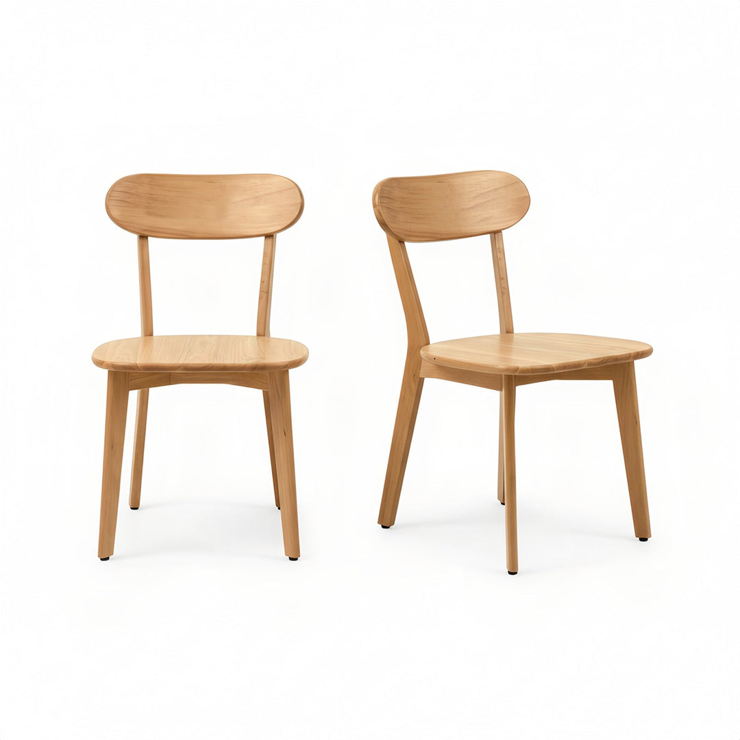 Solid Wood Dining Chair with Curved Backrest