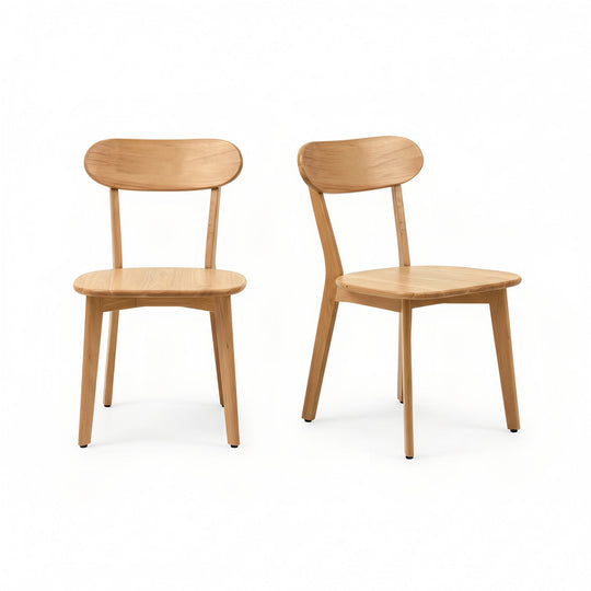 Solid Wood Dining Chair with Curved Backrest