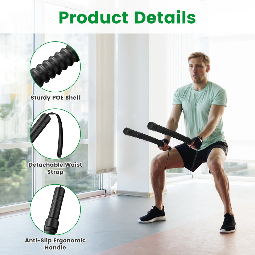 1Pair Ropeless Battle Ropes for Home Portable Compact Workout Exercise Training Battle Rope With Waist Strap for Women Men Strength Training Spring Ba